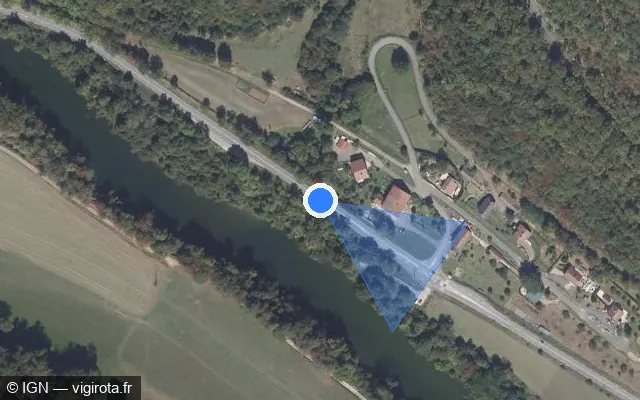 Vue satellite de l'emplacement du radar fixe à Liebvillers sur D 437