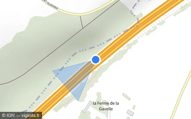 Vue plan de l'emplacement du radar fixe à Saint-Mards-de-Blacarville sur A 13 / E 46 / Autoroute de Normandie