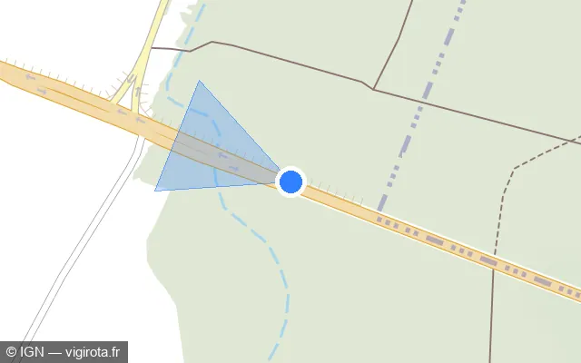 Vue plan de l'emplacement du radar fixe à Courcelles-Sapicourt sur N 31 / E 46