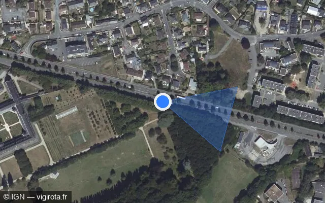 Vue satellite de l'emplacement du radar fixe à Laval sur Boulevard des Trappistines / D 57