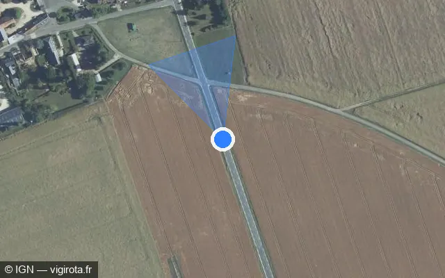 Vue satellite de l'emplacement du radar fixe à Villeneuve-Frouville sur Route de Blois à Chateaudun / D 924