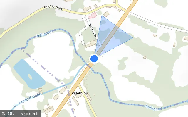 Vue plan de l'emplacement du radar fixe à Saint-Amand-Longpré sur N 10