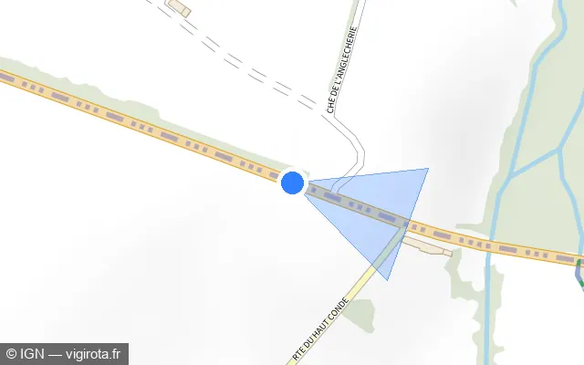 Vue plan de l'emplacement du radar fixe à Belfonds sur D 958