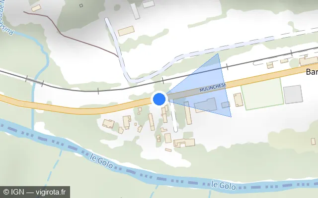 Vue plan de l'emplacement du radar fixe à Campile sur T 20