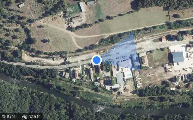 Vue satellite de l'emplacement du radar fixe à Campile sur T 20