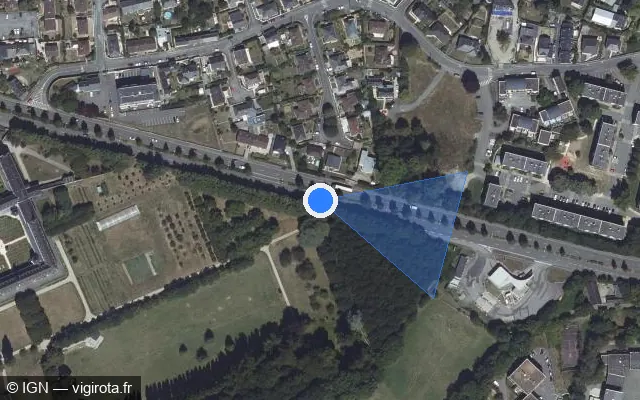 Vue satellite de l'emplacement du radar fixe à Laval sur Boulevard des Trappistines / D 57