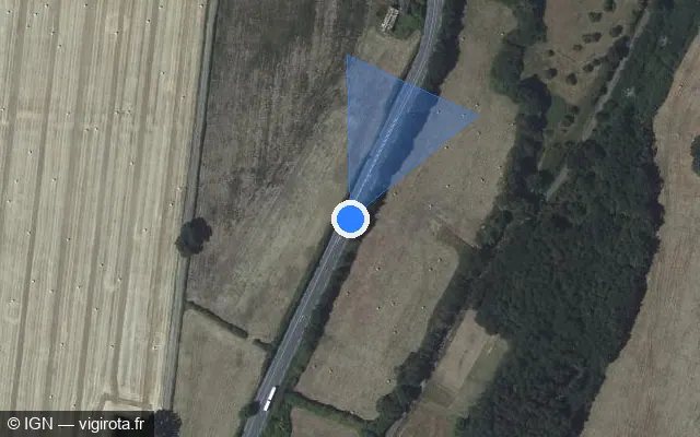 Vue satellite de l'emplacement du radar fixe à Clermont-Créans sur Voie de la Liberté / D 323