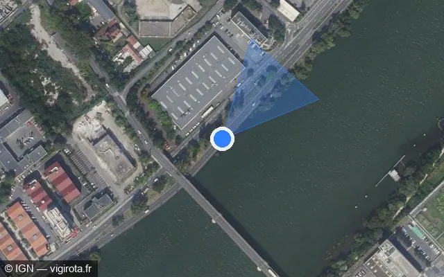 Vue satellite de l'emplacement du radar fixe à Colombes sur Quai de Bezons / D 311