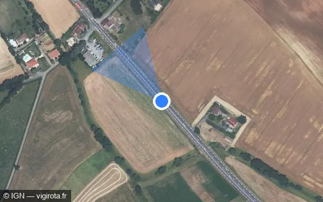 Vue satellite de l'emplacement du radar fixe à Puygouzon sur Route de Castres / D 612