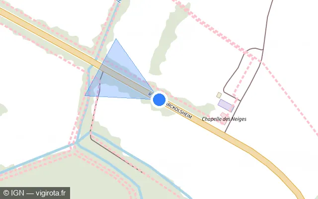 Vue plan de l'emplacement du radar fixe à Sélestat sur D 424