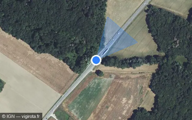 Vue satellite de l'emplacement du radar fixe à Chens-sur-Léman sur Route de Thonon / D 1005