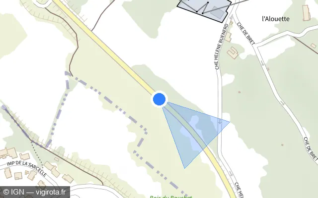 Vue plan de l'emplacement du radar fixe à La Verpillière sur Boulevard de Villefontaine / D 313
