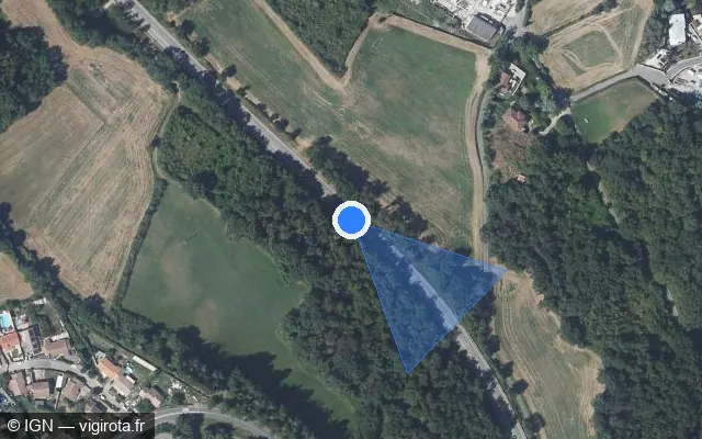 Vue satellite de l'emplacement du radar fixe à La Verpillière sur Boulevard de Villefontaine / D 313