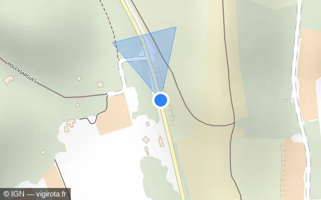 Vue plan de l'emplacement du radar fixe à Marguerittes sur D 135