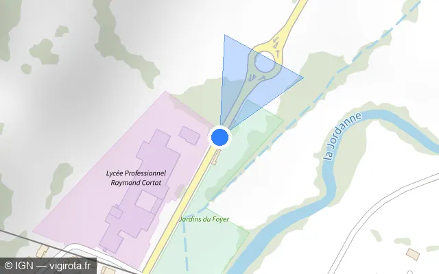 Vue plan de l'emplacement du radar fixe à Aurillac sur Avenue du Docteur Jean Chanal / D 17