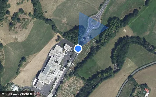 Vue satellite de l'emplacement du radar fixe à Aurillac sur Avenue du Docteur Jean Chanal / D 17