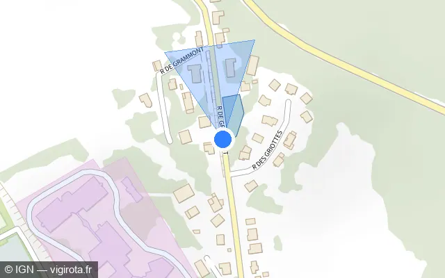 Vue plan de l'emplacement du radar fixe à Luxeuil-les-Bains sur Rue de Grammont / D 64E