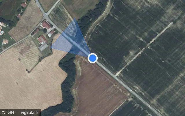 Vue satellite de l'emplacement du radar fixe à Thouars-sur-Arize sur Route de Toulouse / D 628