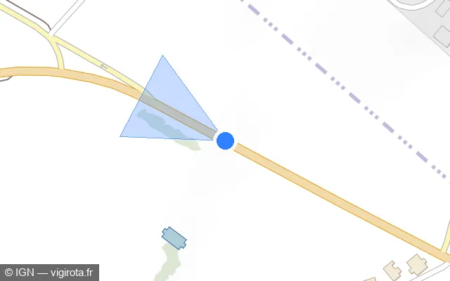 Vue plan de l'emplacement du radar fixe à Houtaud sur D 72