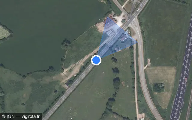 Vue satellite de l'emplacement du radar fixe à Ménil-Froger sur D 438