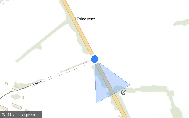 Vue plan de l'emplacement du radar fixe à Le Châtellier sur D 962