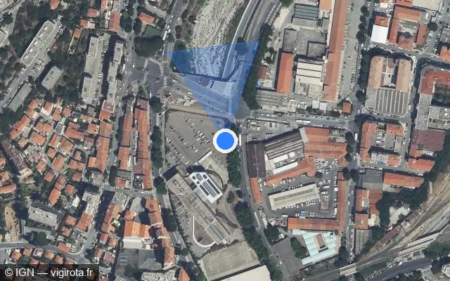 Vue satellite de l'emplacement du radar fixe à Nice sur Tunnel André Liautaud / M 2204 B