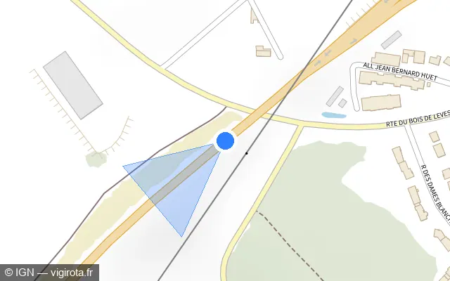 Vue plan de l'emplacement du radar fixe à Lèves sur N 1154
