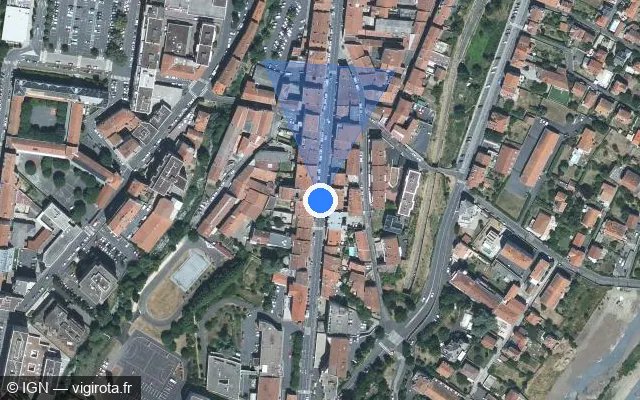 Vue satellite de l'emplacement du radar fixe à Le Puy-en-Velay sur Avenue du Maréchal Foch
