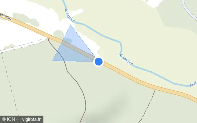 Vue plan de l'emplacement du radar fixe à Wimmenau sur D 919