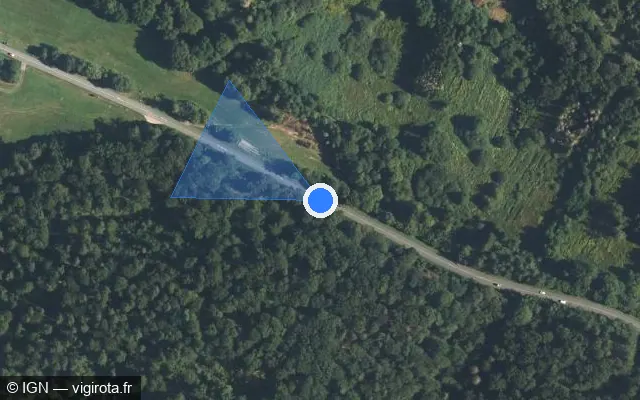 Vue satellite de l'emplacement du radar fixe à Wimmenau sur D 919