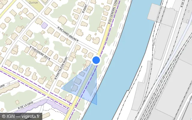 Vue plan de l'emplacement du radar fixe à Strasbourg sur Rue du Général Conrad