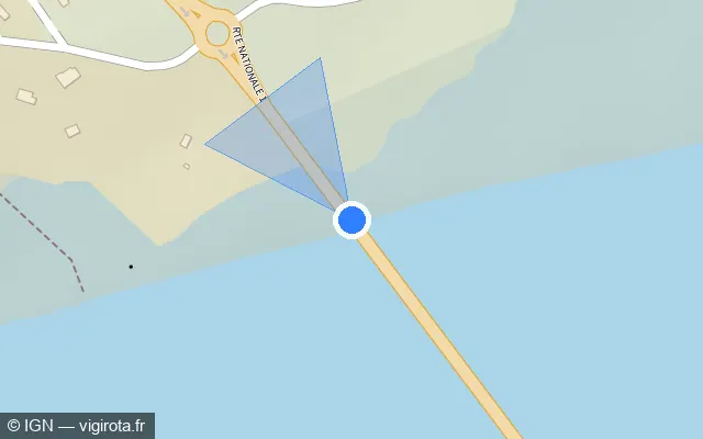 Vue plan de l'emplacement du radar fixe à Cayenne sur N 1