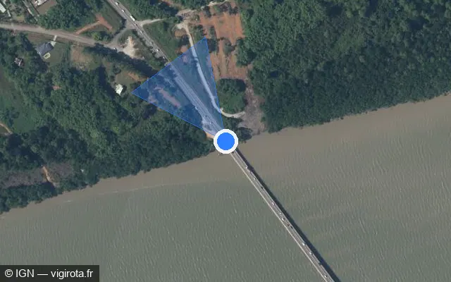 Vue satellite de l'emplacement du radar fixe à Cayenne sur N 1