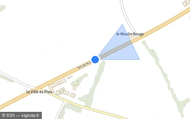 Vue plan de l'emplacement du radar fixe à Quintenic sur Route de Plancoët / D 768