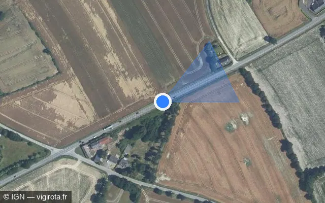Vue satellite de l'emplacement du radar fixe à Quintenic sur Route de Plancoët / D 768