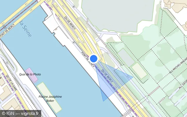 Vue plan de l'emplacement du radar fixe à Charenton-le-Pont sur Quai de Bercy