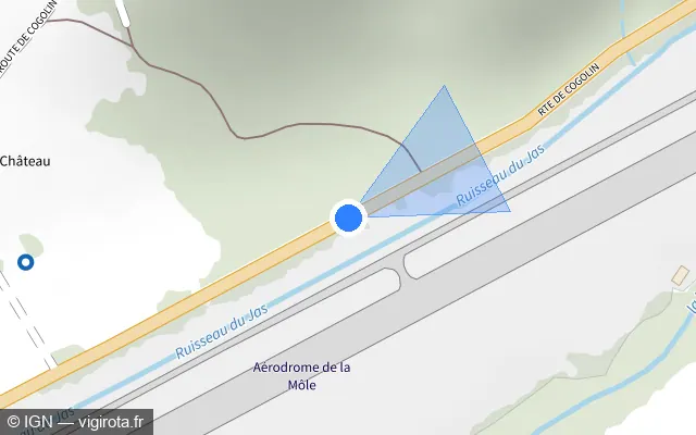 Vue plan de l'emplacement du radar fixe à La Môle sur D 98