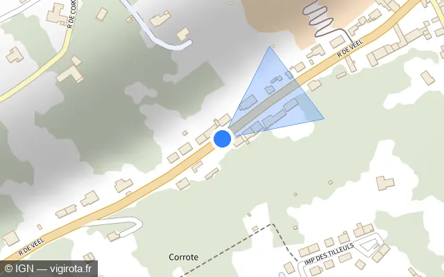 Vue plan de l'emplacement du radar fixe à Bar-le-Duc sur Rue de Véel / D 635