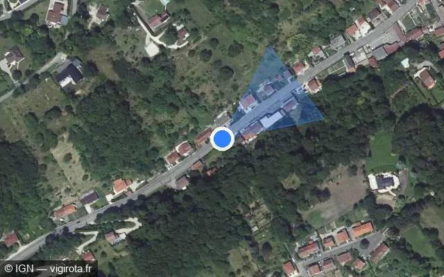 Vue satellite de l'emplacement du radar fixe à Bar-le-Duc sur Rue de Véel / D 635