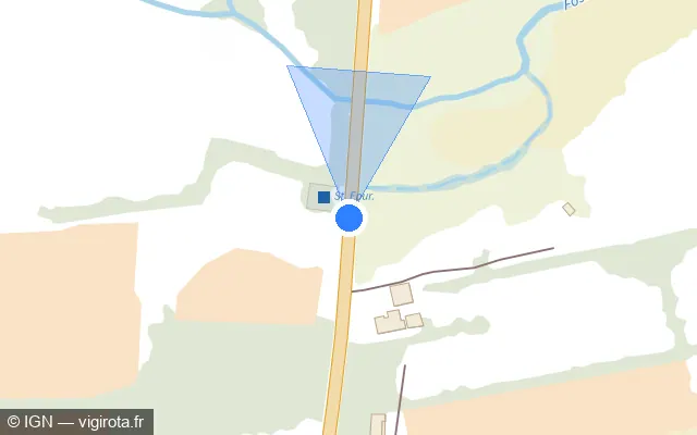 Vue plan de l'emplacement du radar fixe à San-Giuliano sur Strada Territuriale / T 10