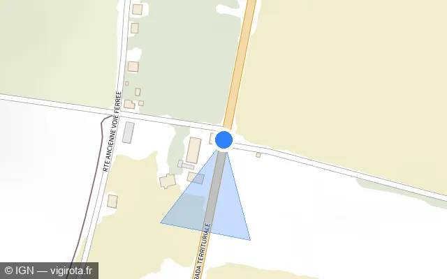 Vue plan de l'emplacement du radar fixe à San-Giuliano sur Strada Territuriale / T 10