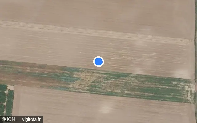 Vue satellite de l'emplacement du radar fixe à Saint-Sauflieu