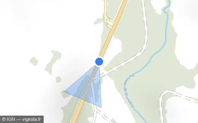 Vue plan de l'emplacement du radar fixe à Saint-Mamet-la-Salvetat sur RN 122 / N 122