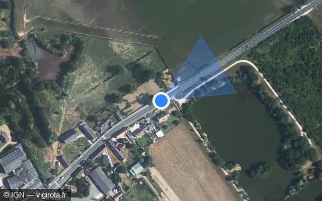 Vue satellite de l'emplacement du radar fixe à Nogent-sur-Eure sur Rue Jean Riedberger / D 921
