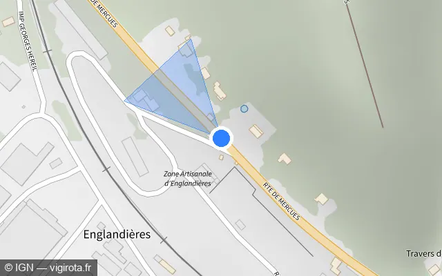 Vue plan de l'emplacement du radar fixe à Mercuès sur Route de Mercuès / D 811
