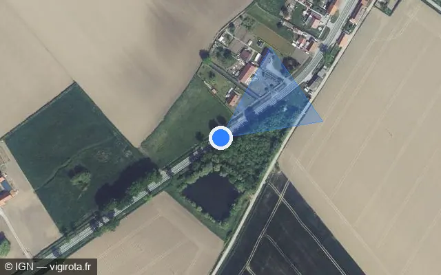 Vue satellite de l'emplacement du radar fixe à Staple sur Route Départementale 933 / D 933