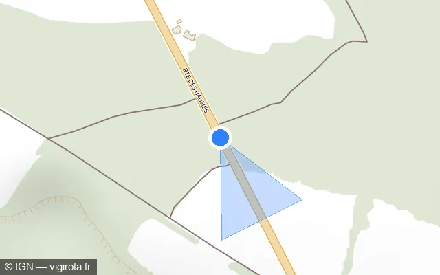 Vue plan de l'emplacement du radar fixe à Antully sur Route des Baumes / D 680