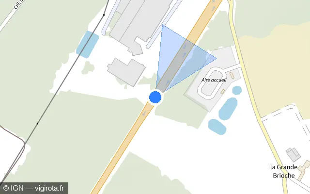 Vue plan de l'emplacement du radar fixe à La Fontaine-Saint-Martin sur Voie de la Liberté / D 323