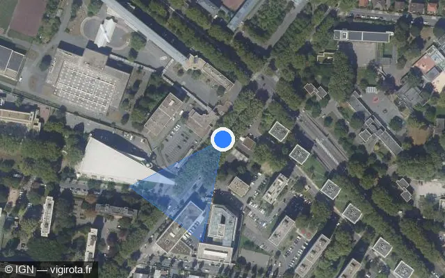 Vue satellite de l'emplacement du radar fixe à Saint-Denis sur Avenue Jean Moulin