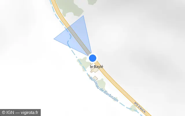 Vue plan de l'emplacement du radar fixe à Saint-Jean-Poutge sur Route d'Auch / D 1124